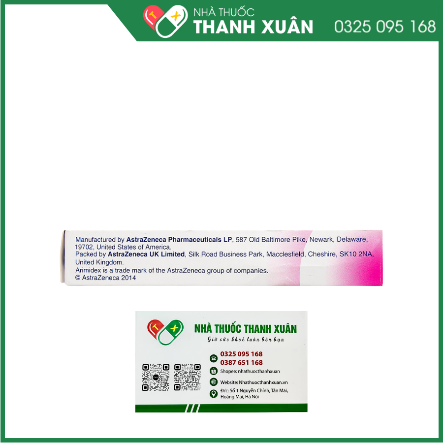 Arimidex 1mg - điều trị hỗ trợ cho phụ nữ sau mãn kinh bị ung thư vú giai đoạn sớm